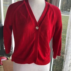 Chaps Classics large red cardigan one button